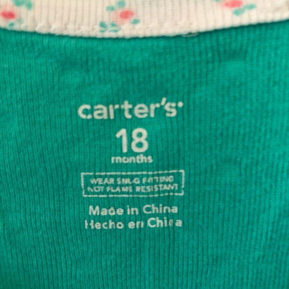 NWOT Carters size 18 month Sleeper. Aqua/turquoise with a cute little owl. - Picture 3 of 5